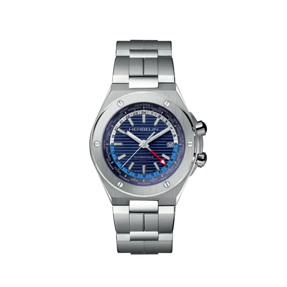 Photo Montrant l’Intégralité de la Montre Montre Herbelin Cap Camarat – GMT – Acier