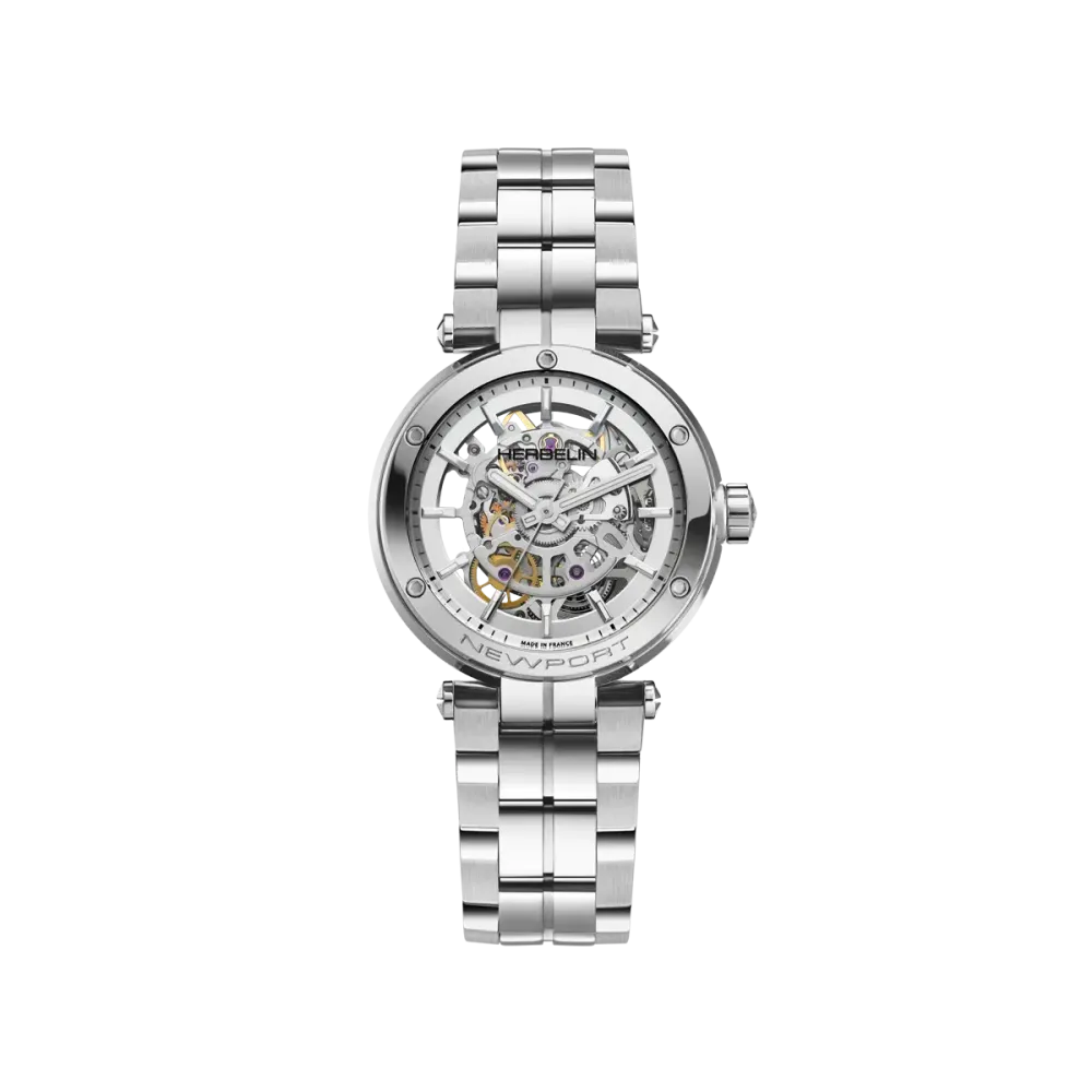 Vue Profil de la Montre Montre Herbelin Newport – Squelette Automatique – Acier