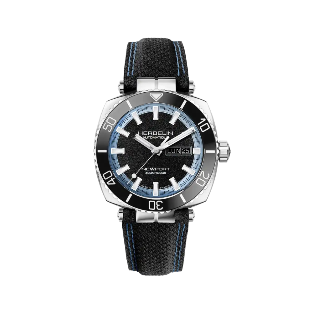 Photo Montrant l’Intégralité de la Montre Montre Herbelin Newport – Diver Automatique – Rehaut Bleu