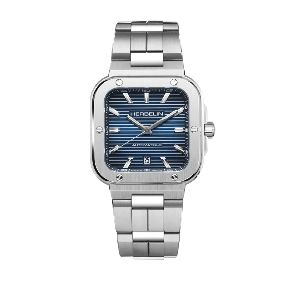 MONTRE HERBELIN CAP CAMARAT – SQUARE AUTOMATIQUE – ACIER & BLEU