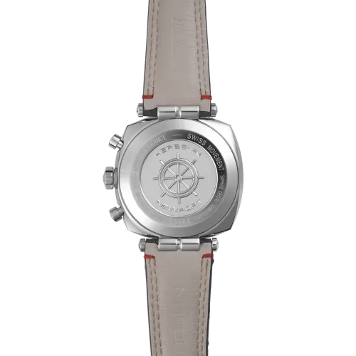 Photo montrant l'intégralité de la montre Newport – Héritage Chronographe – acier & textile