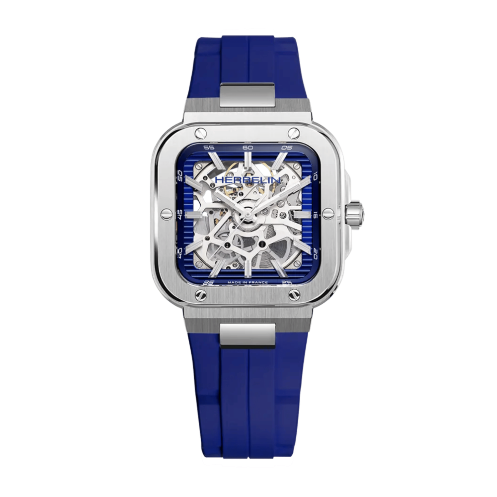 Vue profil de la montre Cap Camarat – Squelette Automatique Carré – Édition Limitée