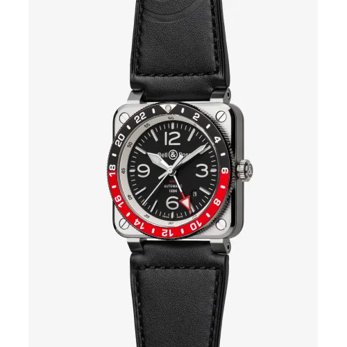 Photo montrant l'intégralité de la montre MONTRE BELL & ROSS BR-03 GMT Black