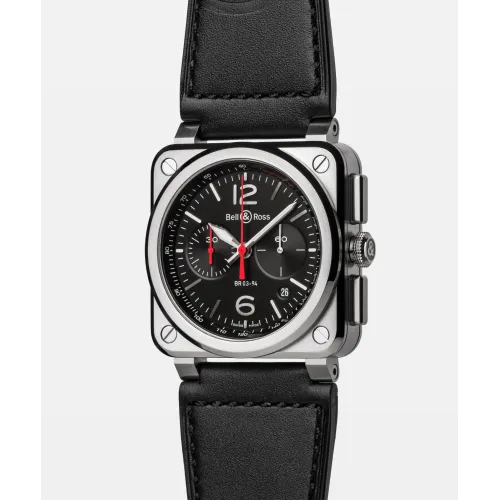 Photo montrant l'intégralité de la montre Montre Bell & Ross BR-03 Chrono Black Steel