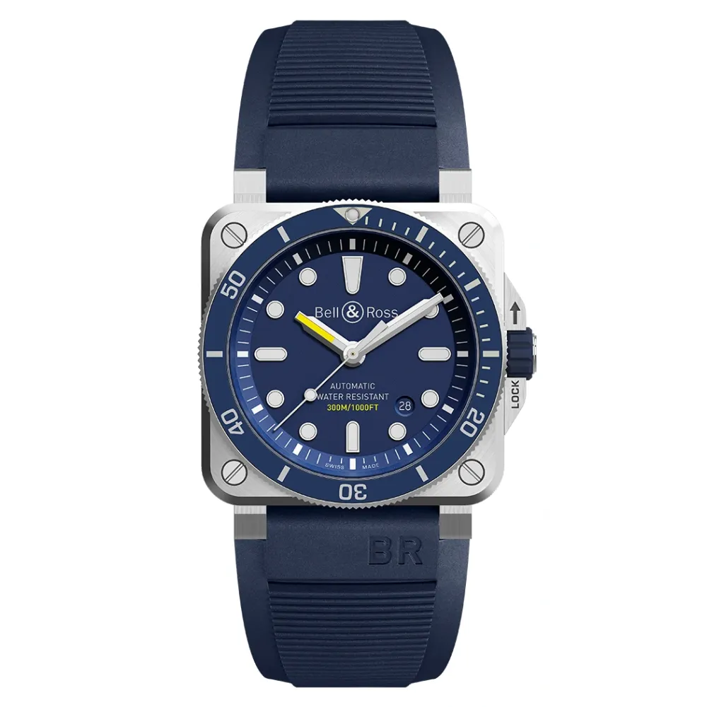 Vue complète de la Montre Bell & Ross BR-03 Diver Blue Steel