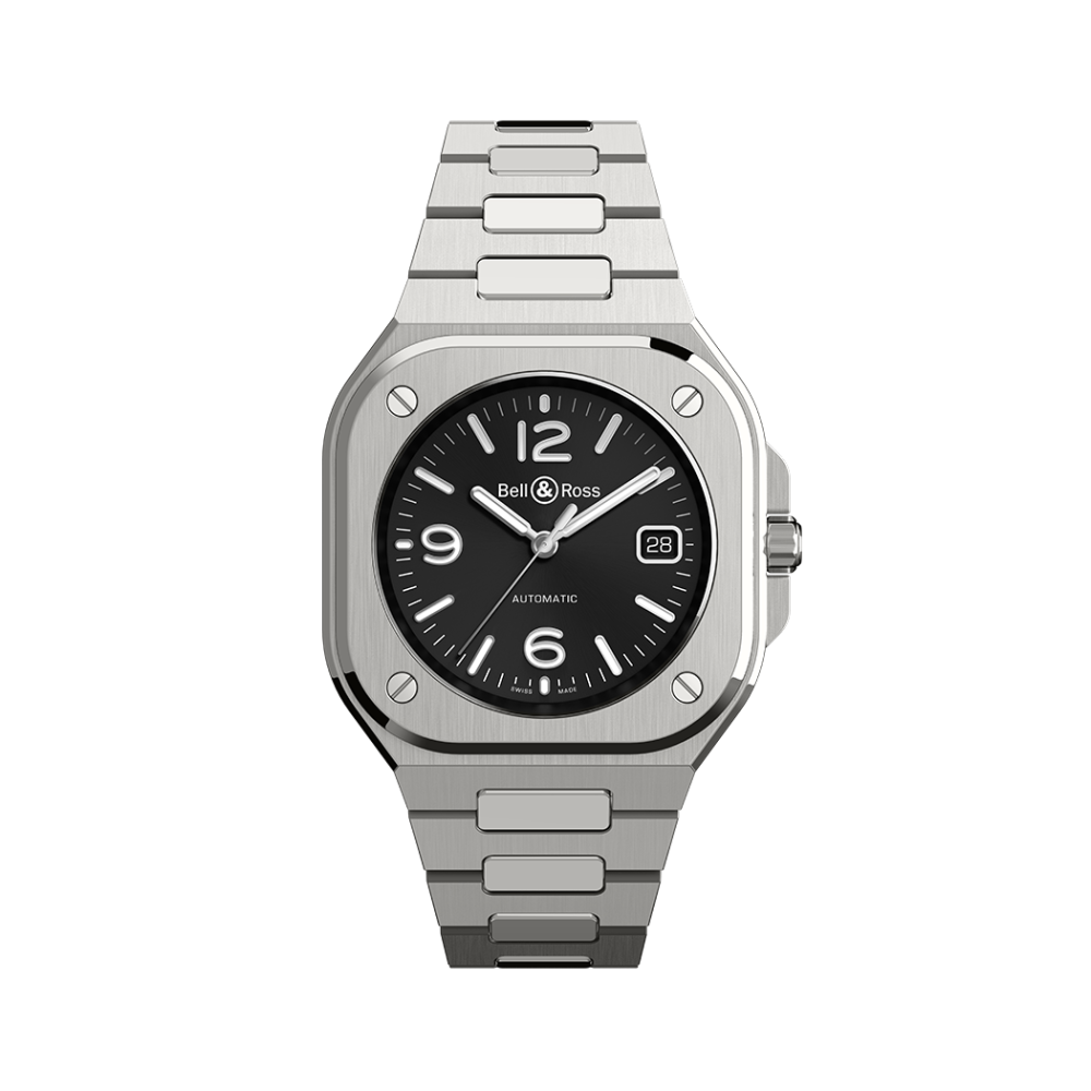 Photo montrant l'intégralité de la montre Montre Bell & Ross BR 05 Black Steel.