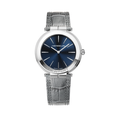 Photo montrant l'intégralité de la montre Newport – Slim – Bleu & Anthracite