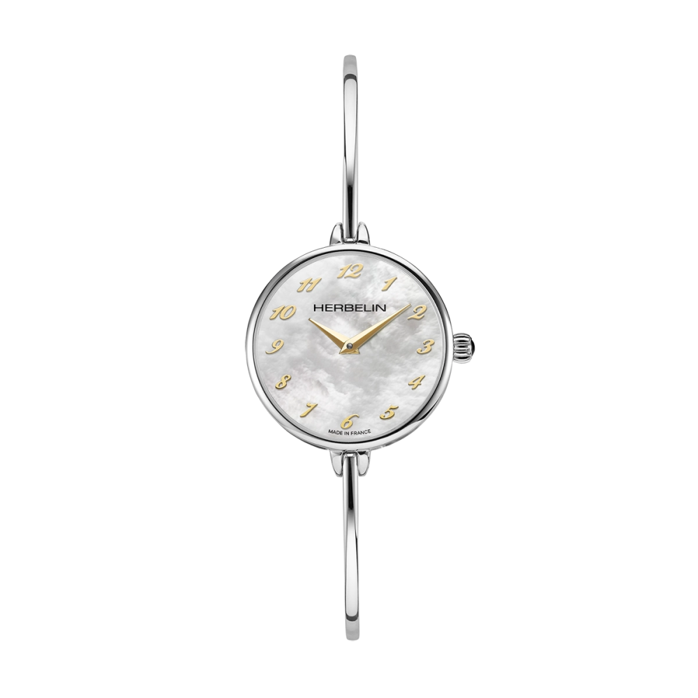 Photo montrant l'intégralité de la montre Montre Herbelin Fil – Quartz – Acier & Nacre
