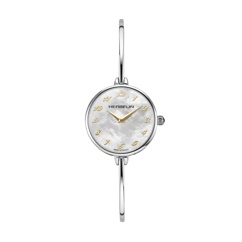 Photo montrant l'intégralité de la montre Montre Herbelin Fil – Quartz – Acier & Nacre