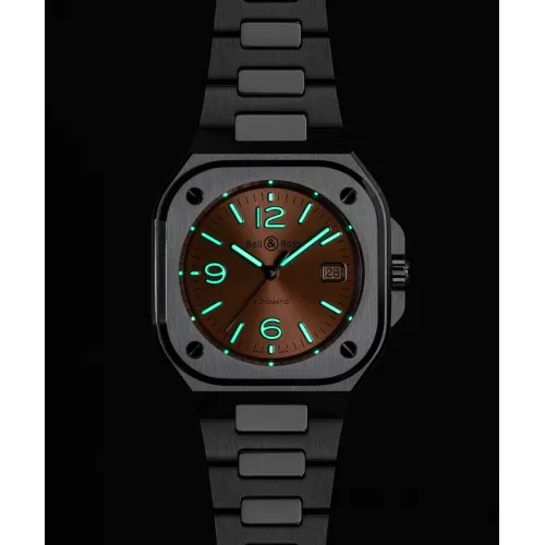 Photo montrant l'intégralité de la montre Montre Bell & Ross BR-05 Copper Brown Steel