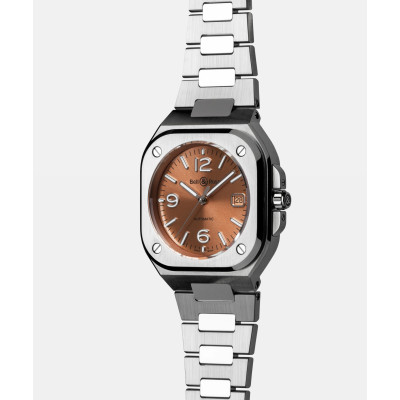Vue profil de la montre Montre Bell & Ross BR-05 Copper Brown Steel