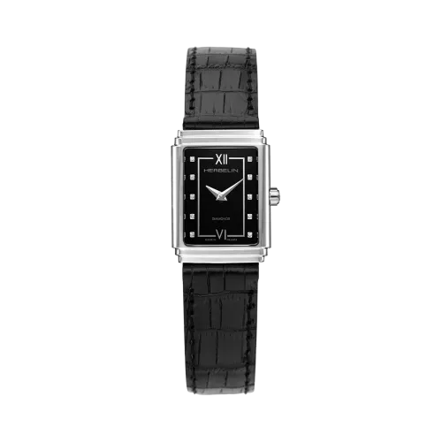 Photo montrant l'intégralité de la Montre Herbelin Art Déco – 1925’s – Acier & Diamants