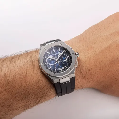 Photo montrant l'intégralité de la Montre Herbelin Cap Camarat – Chronographe – Noir & Bleu