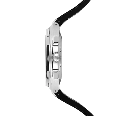 Vue profil de la montre Herbelin Cap Camarat – Chronographe – Noir & Bleu