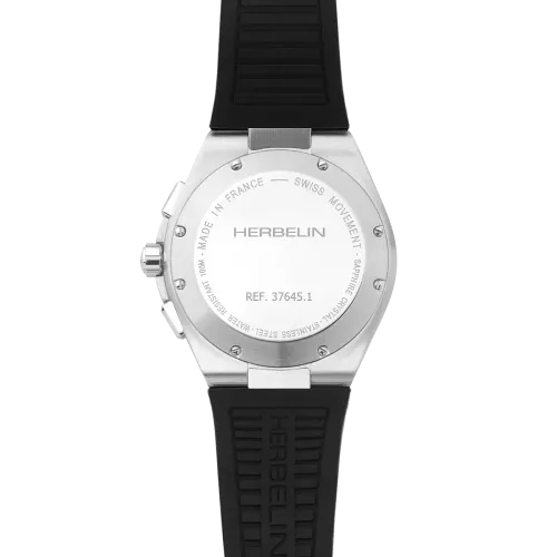 Photo montrant l'intégralité de la Montre Herbelin Cap Camarat – Chronographe – Noir & Bleu