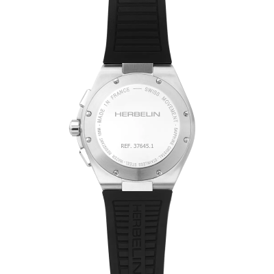 Vue de dos de la Montre Herbelin Cap Camarat – Chronographe – Noir & Bleu