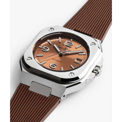 Zoom détaillé sur la montre Montre Bell & Ross BR-05 Copper Brown Steel