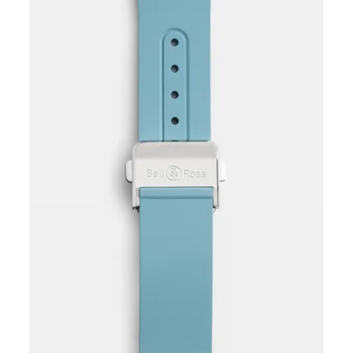 Photo montrant l'intégralité de la montre Montre Bell & Ross BR-X5 Blue Steel Bracelet Caoutchouc Ajouré Bleu Glacier