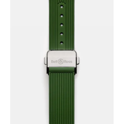 Photo montrant l'intégralité de la montre Montre Bell & Ross BR-05 Chrono Green Steel Bracelet Caoutchouc Vert