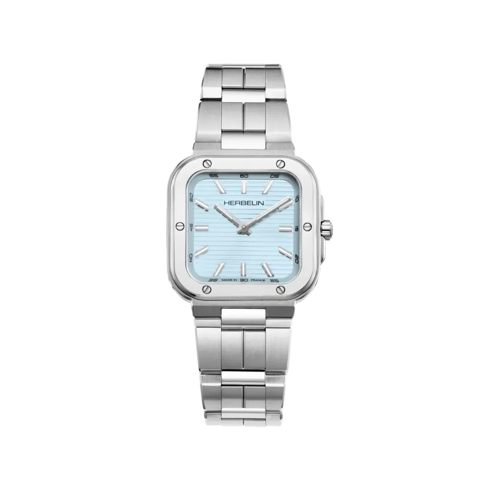 Photo montrant l'intégralité de la montre Montre Herbelin Cap Camarat – Square Dame – Bleu Arctique
