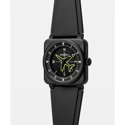 Vue profil de la montre Montre Bell & Ross BR-03 Gyrocompass montrant la couronne