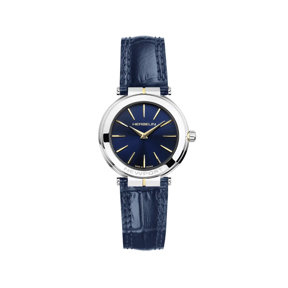 Photo montrant l'intégralité de la montre Montre Herbelin Newport – Slim – Bicolore & Cuir