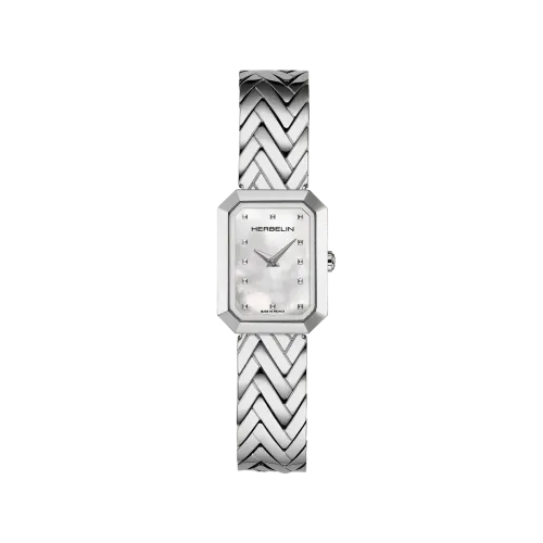 Photo montrant l'intégralité de la montre Montre Herbelin Octogône – Chevrons – Acier & Nacre