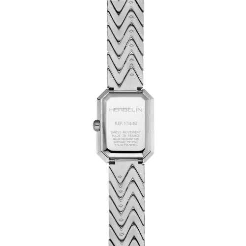 Photo montrant l'intégralité de la montre Montre Herbelin Octogône – Chevrons – Acier & Nacre