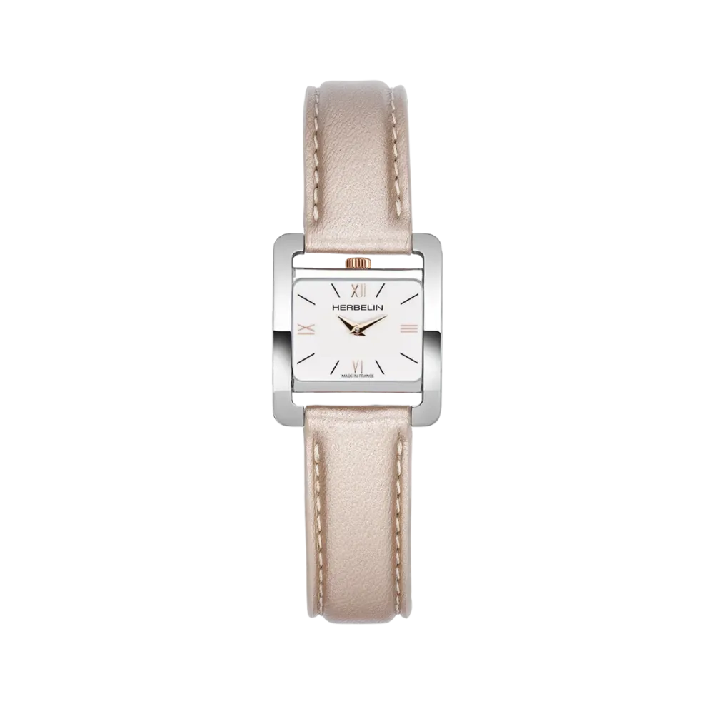Photo montrant l'intégralité de la montre Montre Herbelin Ve Avenue – Quartz – Cuir Rose Poudré