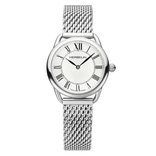 Photo montrant l'intégralité de la montre Montre Herbelin Équinoxe – Quartz – Acier & Maille Milanaise