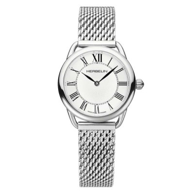 Photo montrant l'intégralité de la montre Montre Herbelin Équinoxe – Quartz – Acier & Maille Milanaise