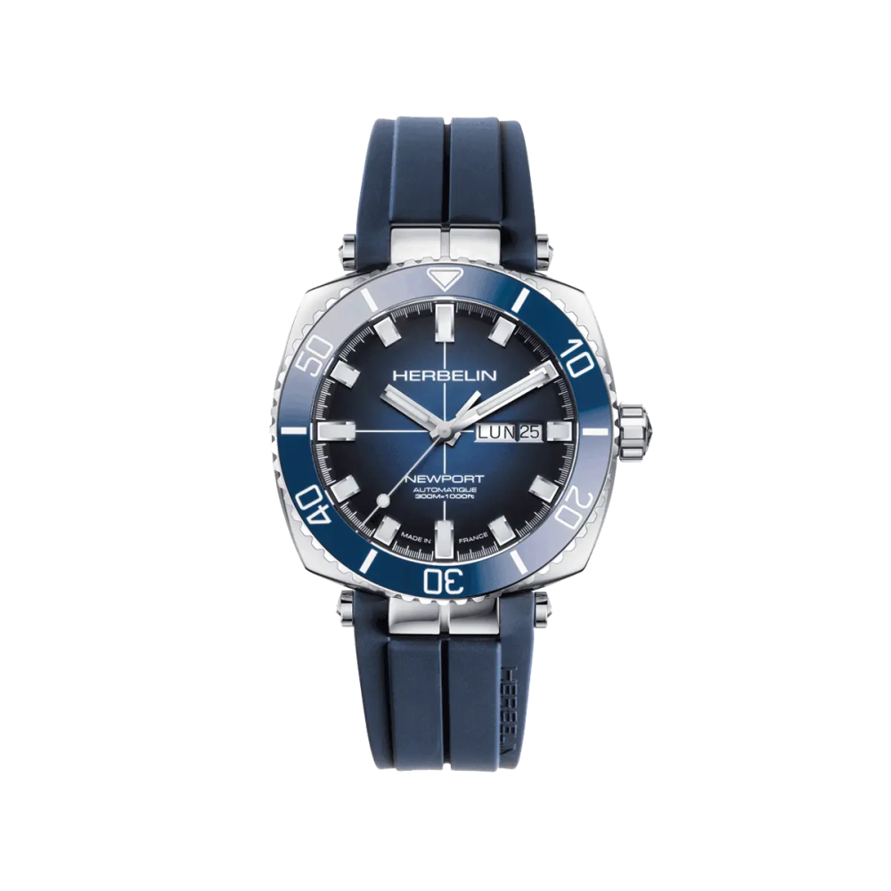 Photo montrant l'intégralité de la montre Montre Herbelin Newport – Diver Automatique – Acier & Bleu