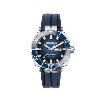 Photo montrant l'intégralité de la montre Montre Herbelin Newport – Diver Automatique – Acier & Bleu
