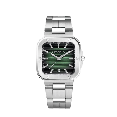 Photo montrant l'intégralité de la montre Montre Herbelin Cap Camarat – Square Quartz – Acier & Vert