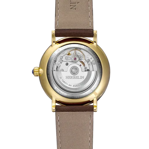 Photo montrant l'intégralité de la montre Montre Herbelin Inspiration – Automatique – Vert & Cuir Brun