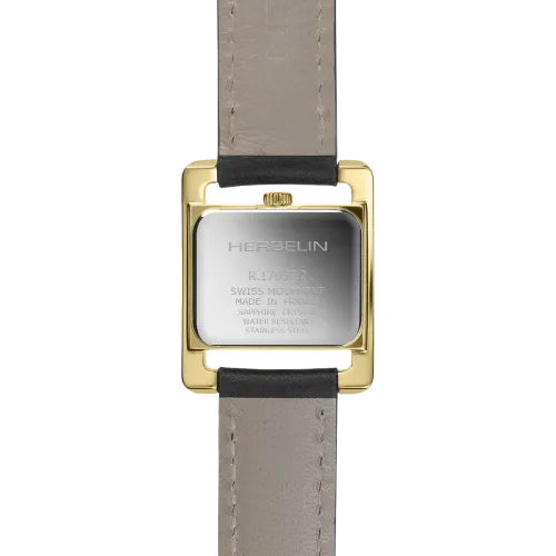 Photo montrant l'intégralité de la montre Montre Herbelin Ve Avenue – Quartz – PVD Or Jaune & Cuir Noir