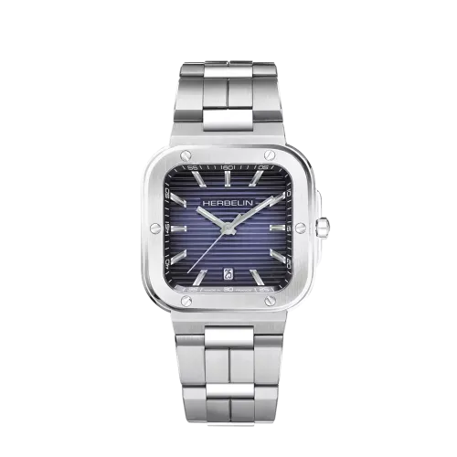 Photo montrant l'intégralité de la montre Montre Herbelin Cap Camarat – Square – Acier & Bleu