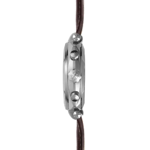 Photo montrant l'intégralité de la montre Newport – Héritage Chronographe – Acier & Cuir