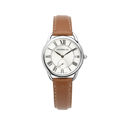 Photo montrant l'intégralité de la montre Montre Herbelin Équinoxe – Petite Seconde – Acier & Cuir