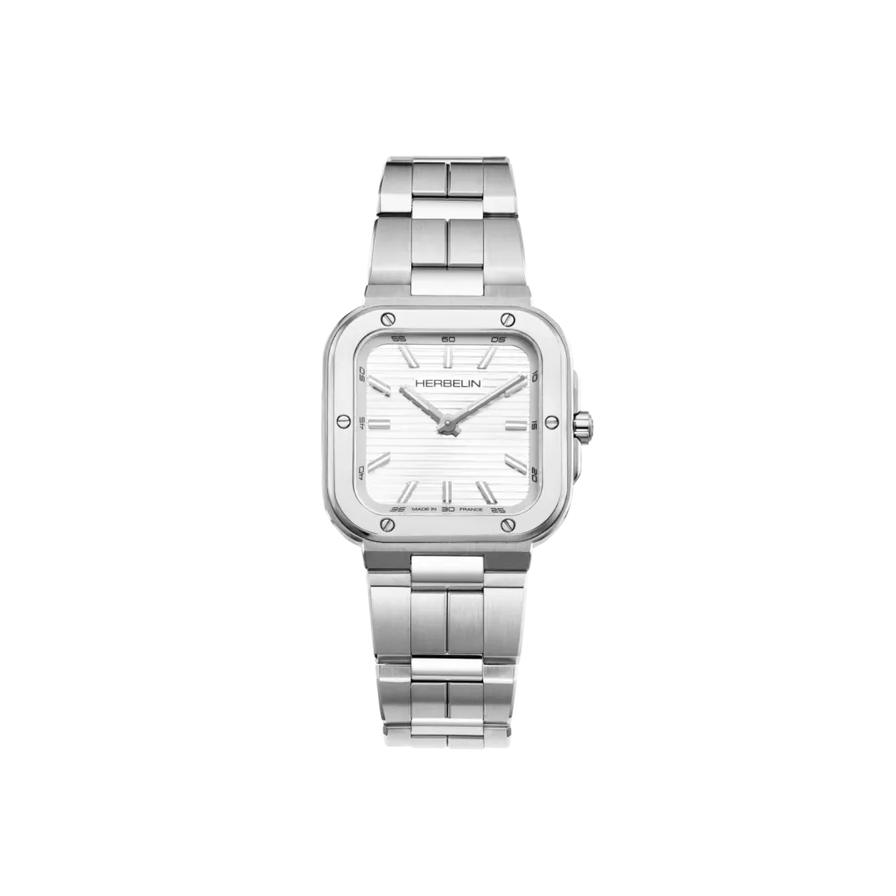 Photo montrant l'intégralité de la montre Montre Herbelin Cap Camarat – Square Dame – Blanc