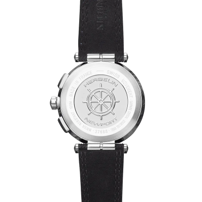 Vue de dos de la Montre Herbelin Newport – Chronographe – Acier PVD Noir