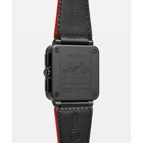 Vue complète de la montre BR-03 Chrono Blacktrack
