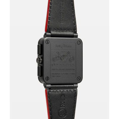 Vue de dos de la montre BR-03 Chrono Blacktrack