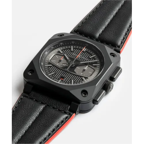 Vue complète de la montre BR-03 Chrono Blacktrack
