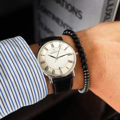Photo montrant l'intégralité de la montre Montre Herbelin Classique – Quartz – Acier & Cuir Noir