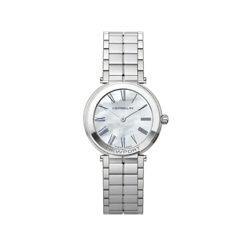 Photo montrant l'intégralité de la montre Montre Herbelin Newport – Slim Quartz – Acier & Nacre