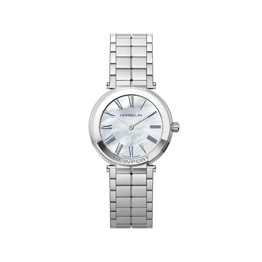 Photo montrant l'intégralité de la montre Montre Herbelin Newport – Slim Quartz – Acier & Nacre