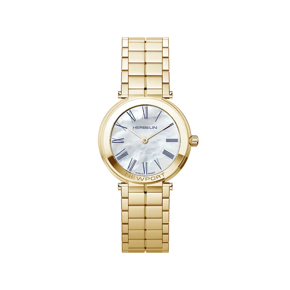 Photo montrant l'intégralité de la montre Montre Herbelin Newport – Slim Quartz – Acier & Nacre