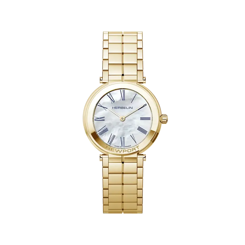 Photo montrant l'intégralité de la montre Montre Herbelin Newport – Slim Quartz – Acier & Nacre