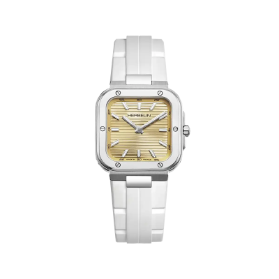 Photo montrant l'intégralité de la montre Montre Herbelin Cap Camarat – Square Dame – Champagne & Blanc